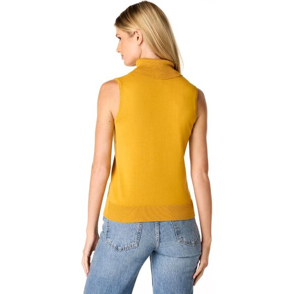 Sleeveless Turtleneck Sweater Solid Rayon Polyester Machine Wash Women's XS - Picture 2 of 3